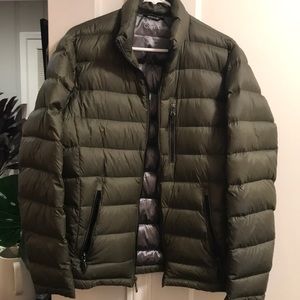 Mens Calvin Klein Puffy Olive Green Jacket